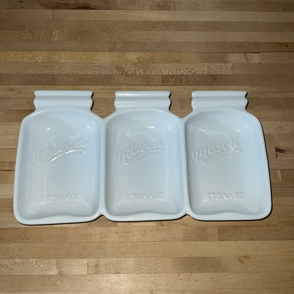 Mason Figural Jar Sectional Condiment Tray